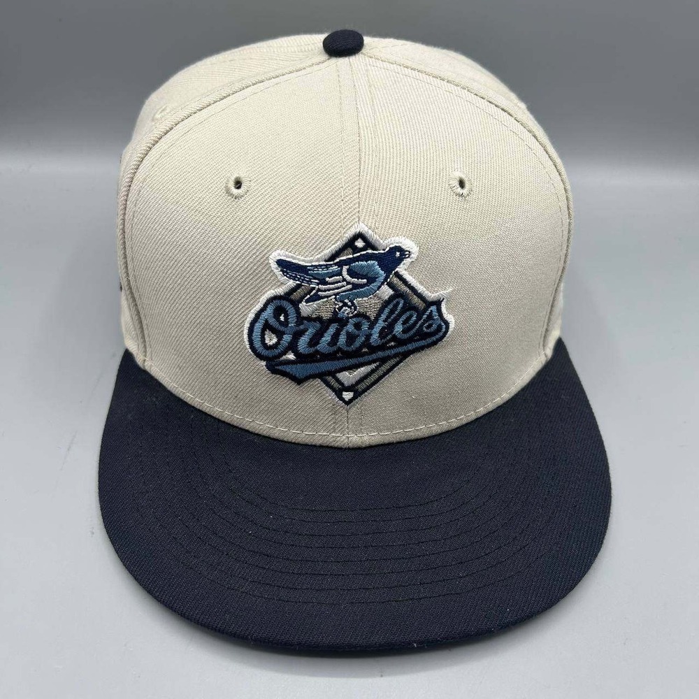 Baltimore Orioles MLB Hat Men 7 5/8 White Navy 59Fifty New Era Fitted Cap